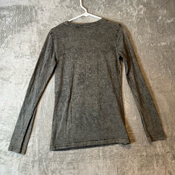 Affliction Woman Long‎ Sleeve Raglan Mesh Top Size Small - Picture 3 of 4